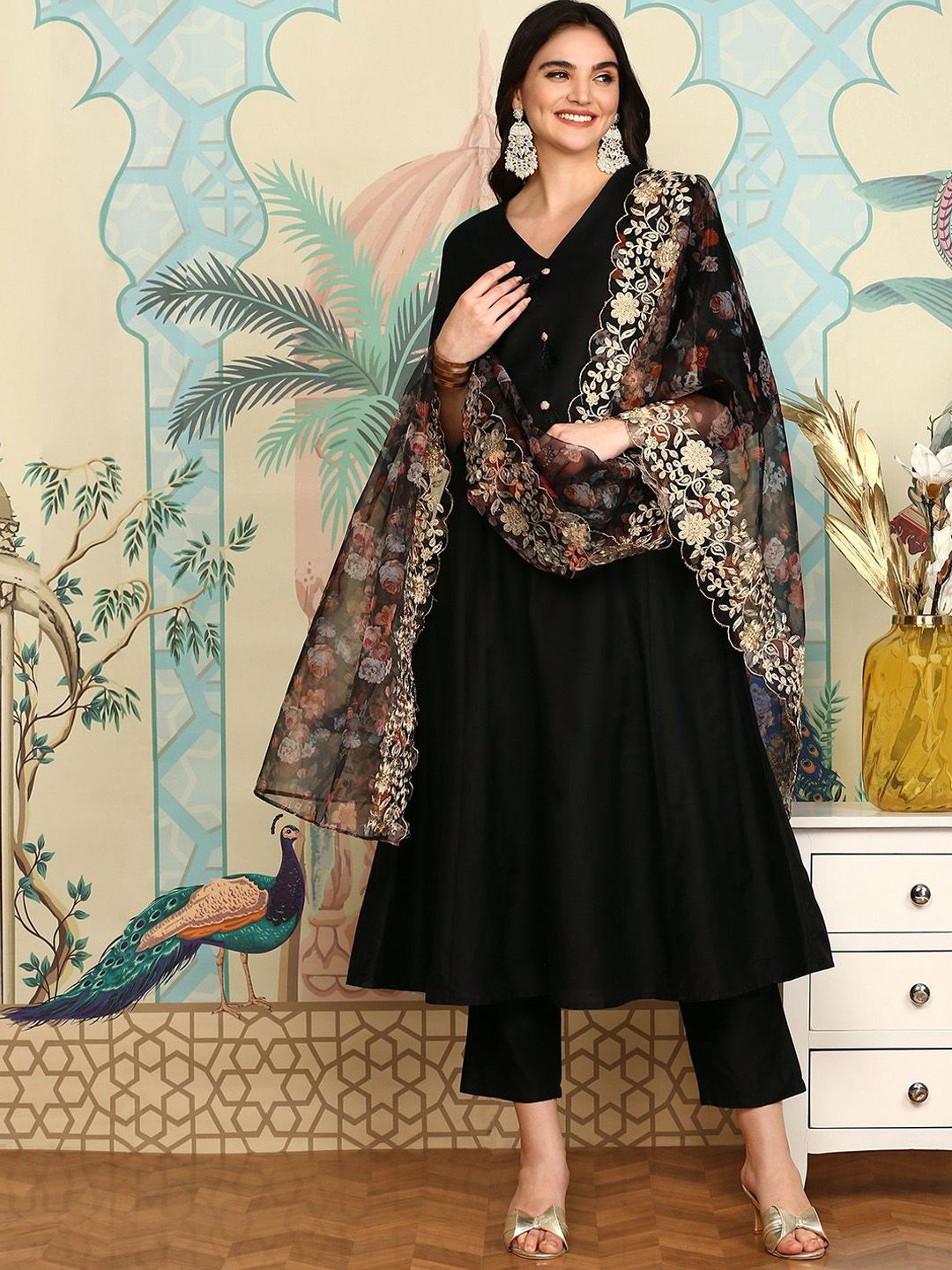 Dhiyona IS Women's Women Regular Kurta with Trousers & With Dupatta