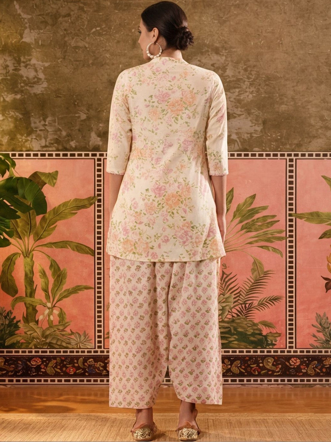 Women Cotton Printed Straight Farshi Salwar Suit Set