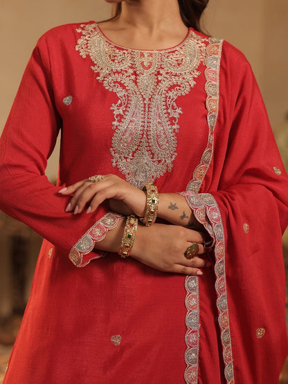Dhiyona IE Women Floral Printed Kurta with Palazzo & Dupatta
