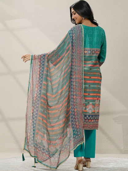 Women Ethnic Motifs Printed Regular Mirror Work Kurta with Trousers & With Dupatta