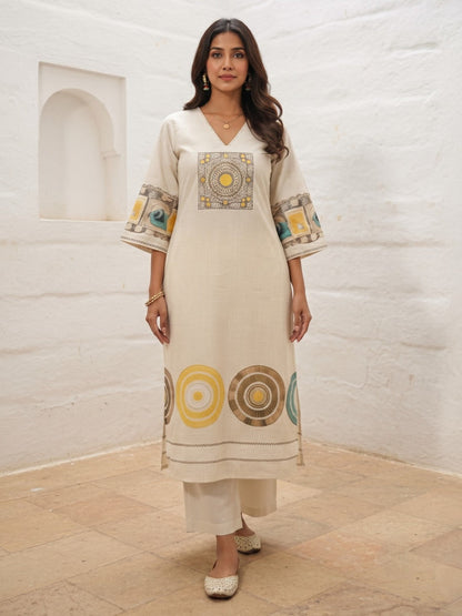 Virosh Pearl cotton kurta pant set