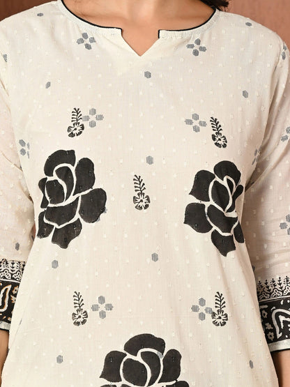 Women Floral Printed Regular Pure Cotton Kurta with Palazzos