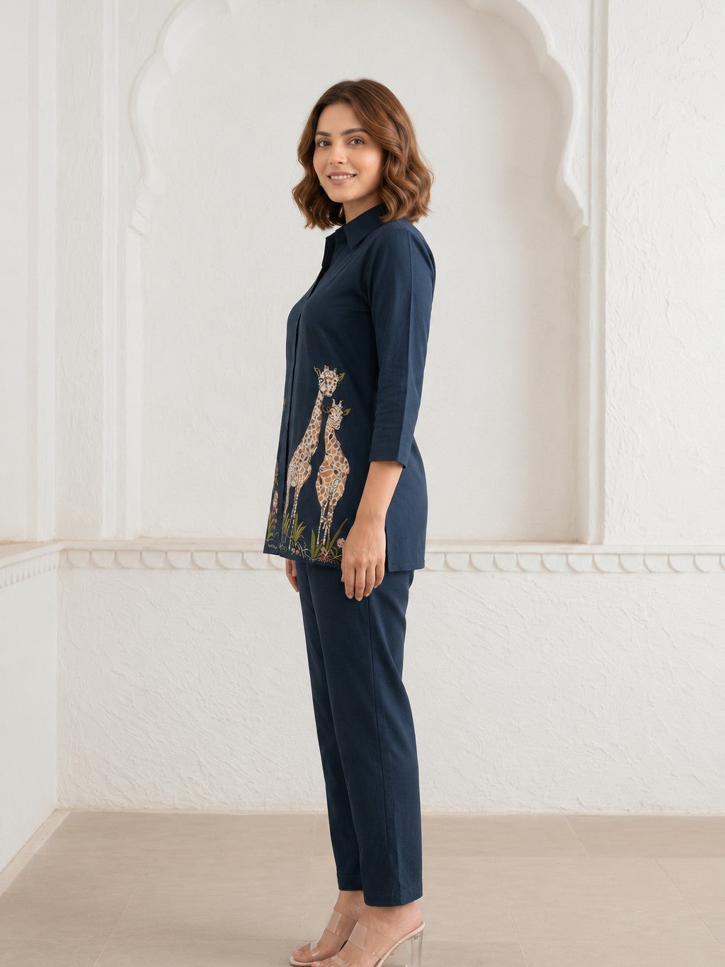 Gaur azure embroidery cotton co-ord set