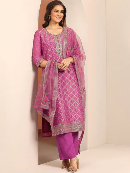 Dhiyona LL Women Ethnic Motifs Embroidered Kurta with Palazzo & Dupatta