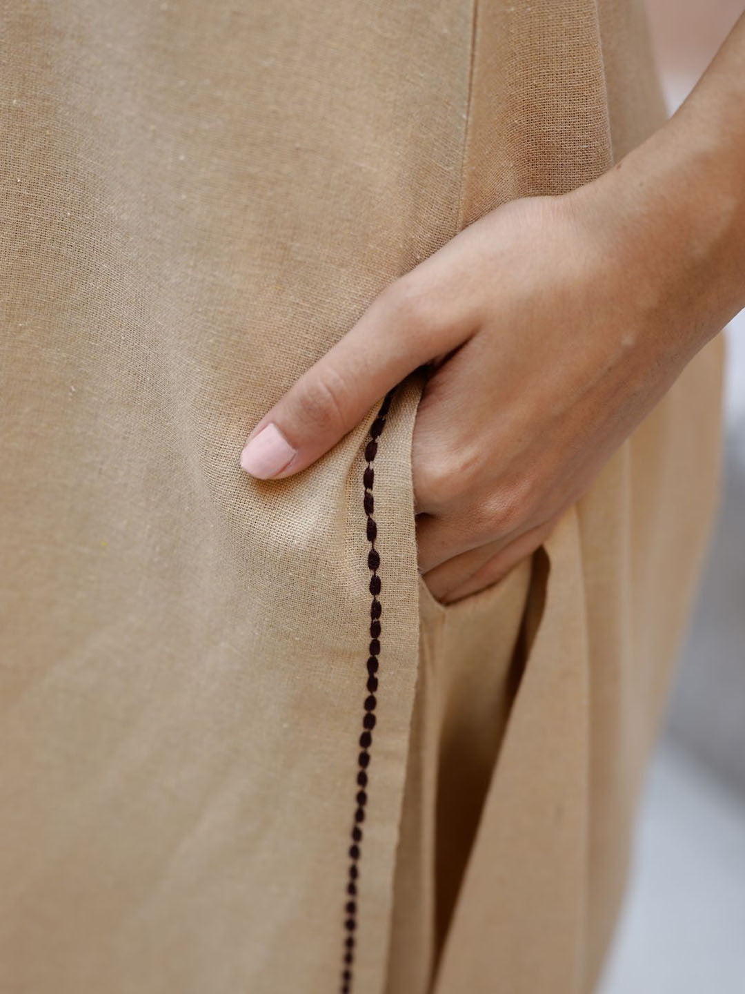 Thread Work Straight Kurta WithTrousers
