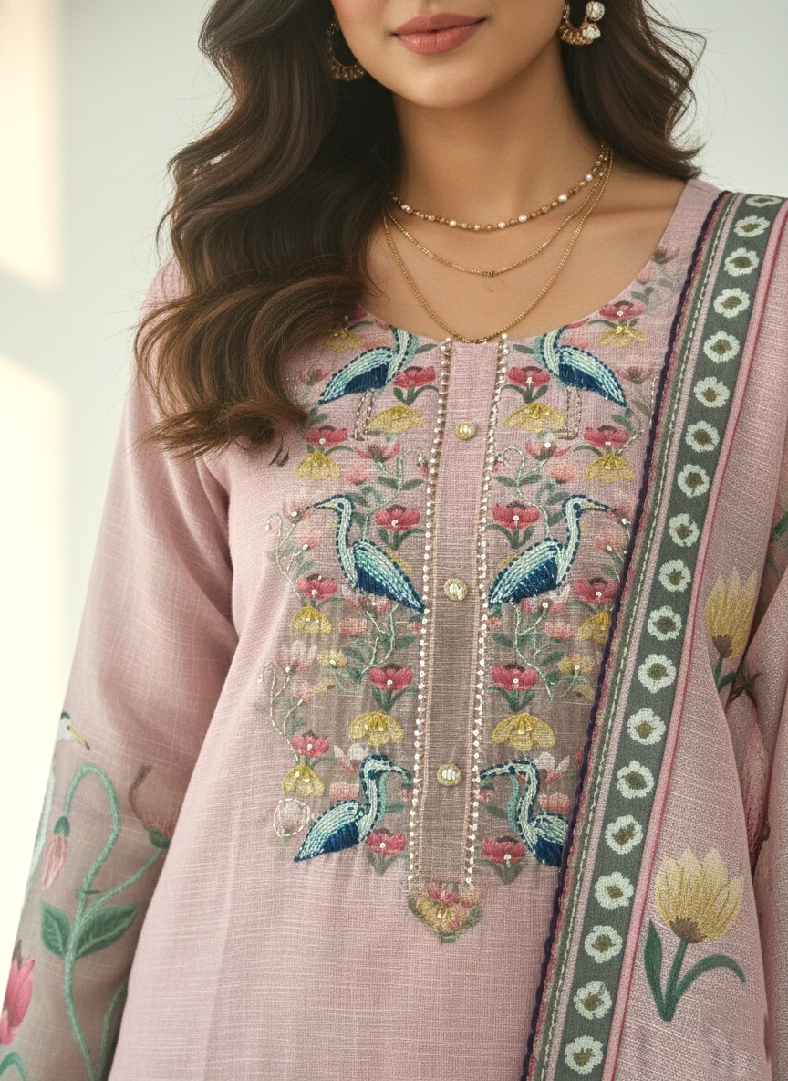 Reet Mauve Printed Work Suit Set