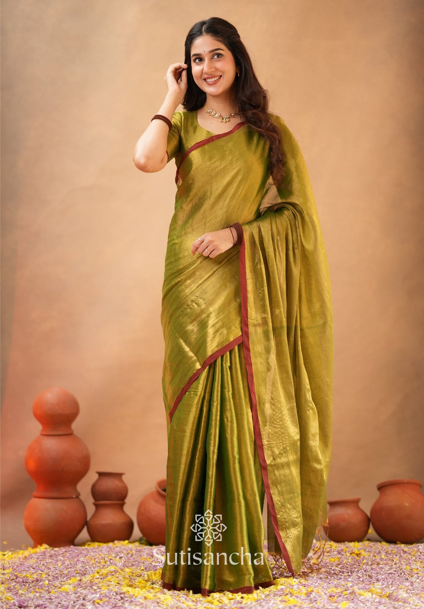 Dhiyona SS Woven Poetry Artisanal Handloom Tissue Cotton Saree