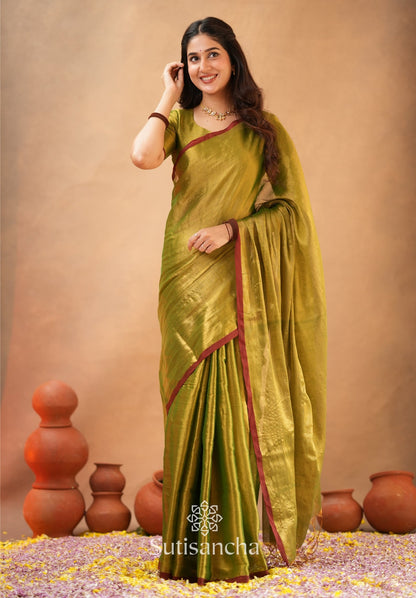 Dhiyona SS Woven Poetry Artisanal Handloom Tissue Cotton Saree