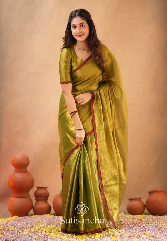 Dhiyona SS Woven Poetry Artisanal Handloom Tissue Cotton Saree