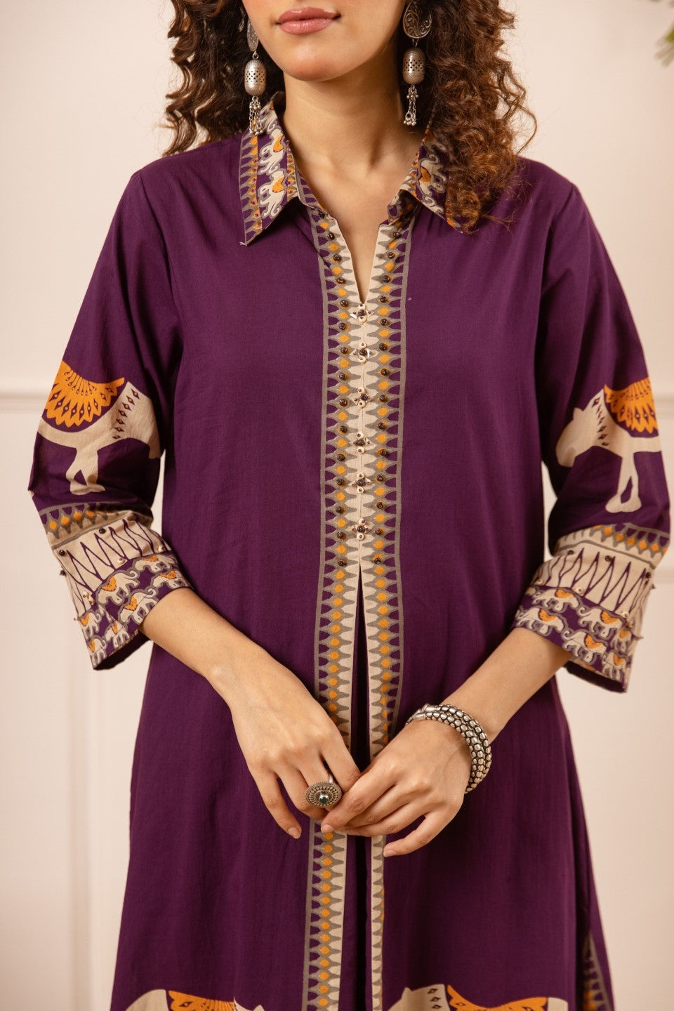Karen aztec printed cotton kurta pant set