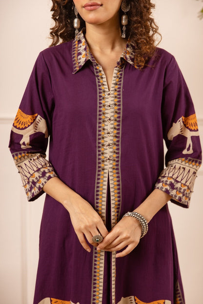 Karen aztec printed cotton kurta pant set