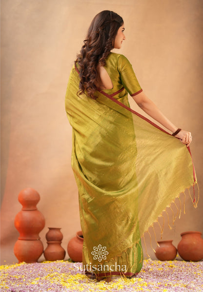 Dhiyona SS Woven Poetry Artisanal Handloom Tissue Cotton Saree