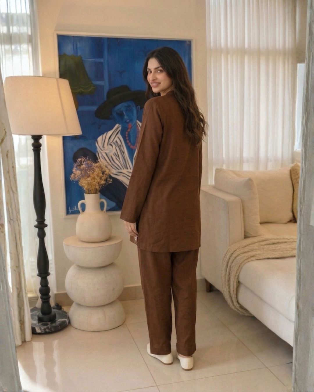 Lipi Caramel Embroidery Cotton Co-ord Set