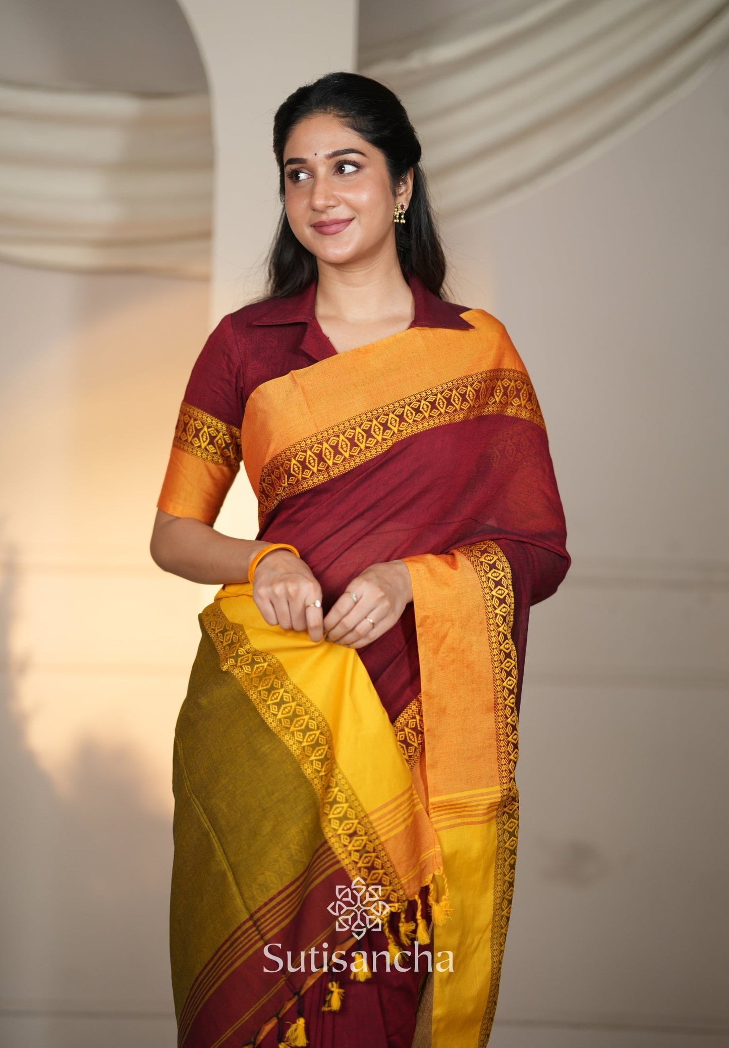 Dhiyona SS Timeless Weave Bengal Cotton Saree by Sutisancha