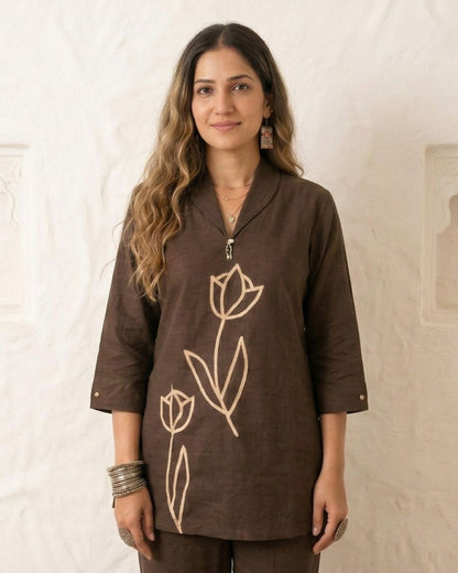 Sargi Earthwood embroidery cotton co-ord set