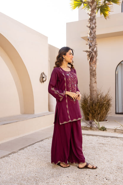 Karen zantium embroidery co-ord set