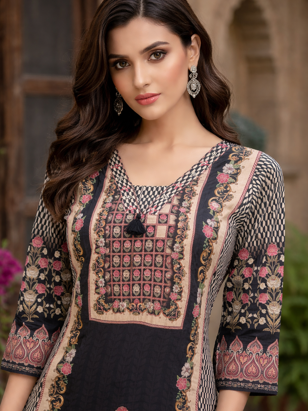 Reet Coal Printed Suit Set