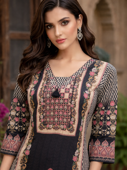 Reet Coal Printed Suit Set