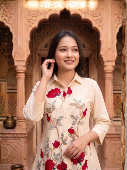 SNEHA ANGEL EMBROIDERED COTTON CO-ORD SET