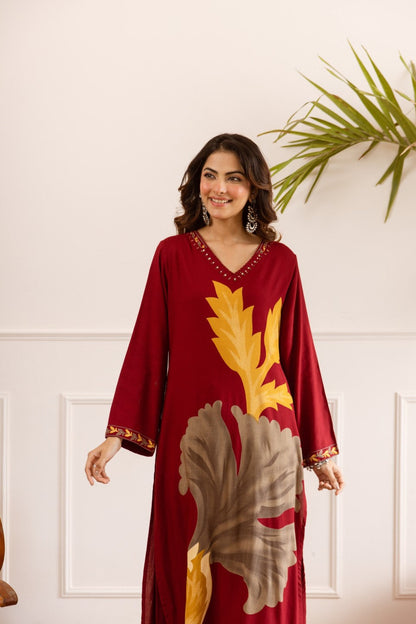 Karen garnet printed cotton kurta pant set