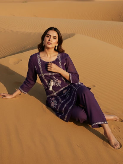 Parikrama Orchid embroidery co-ord set