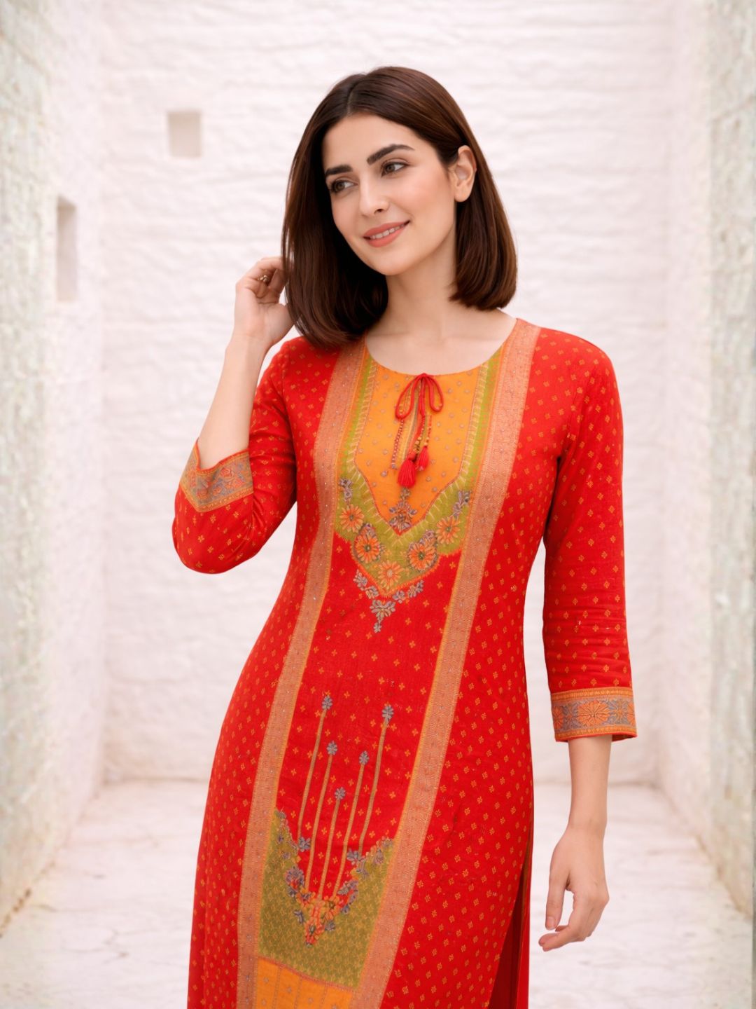 Shanti Crimson Work Suit Set