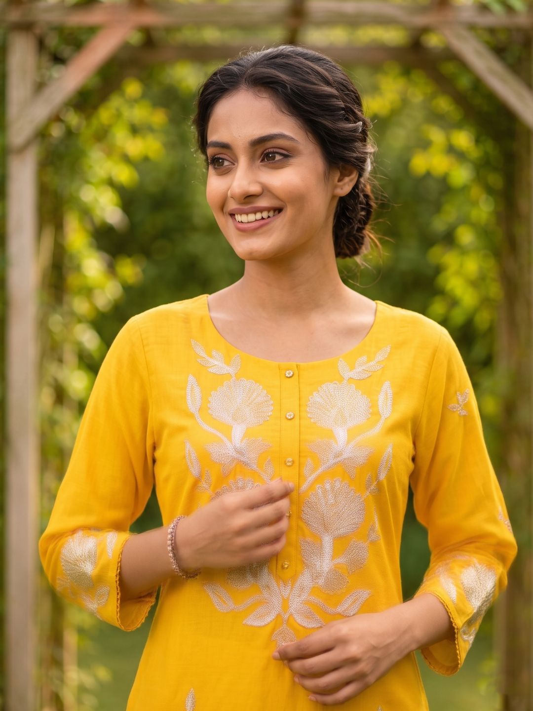 Nadira honey embroided Lawn suit set