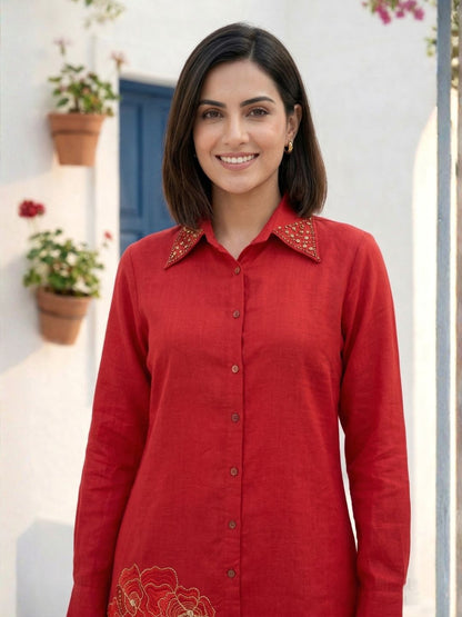 Divya Scarlet Work Co-ord Set