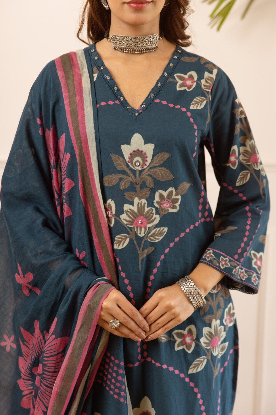 Karen aegean cotton suit set