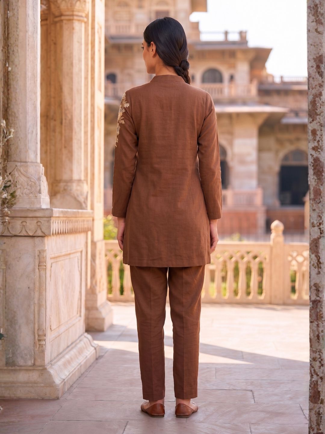 Gaur Tuscan cotton embroidery co-ord set