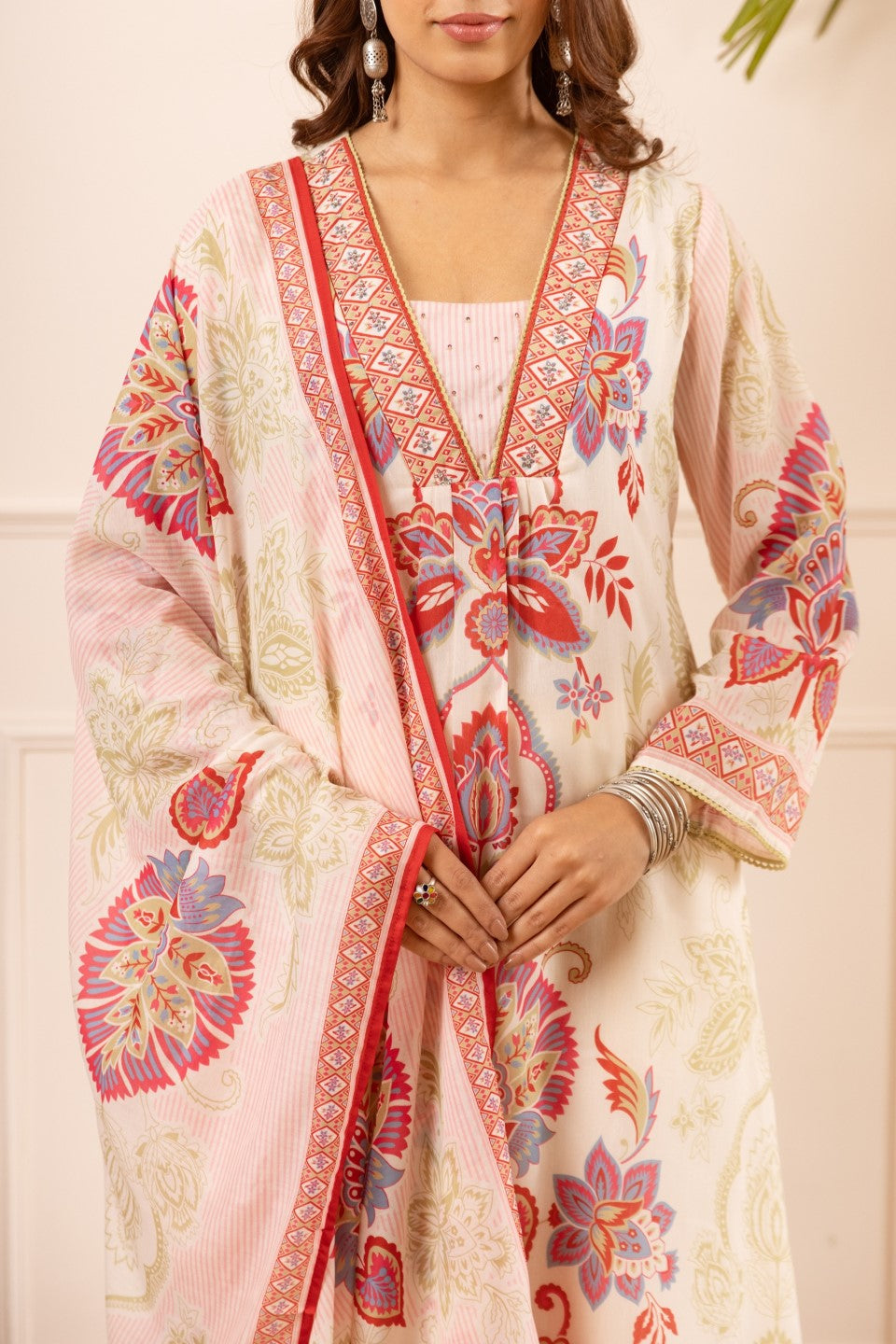 Karen ecru cotton suit set