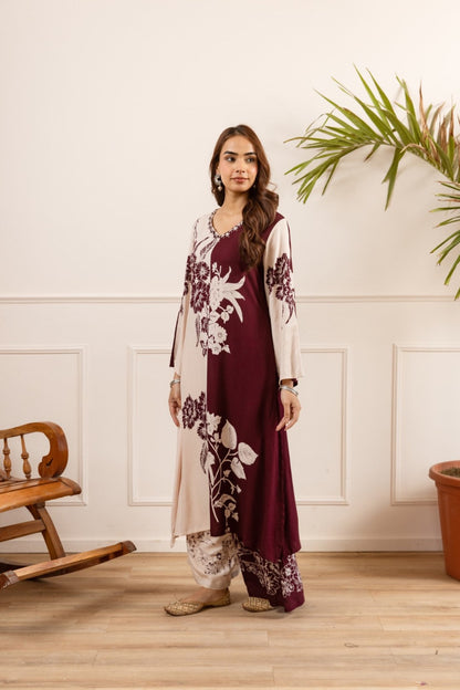 Karen mahagony printed cotton kurta pant set