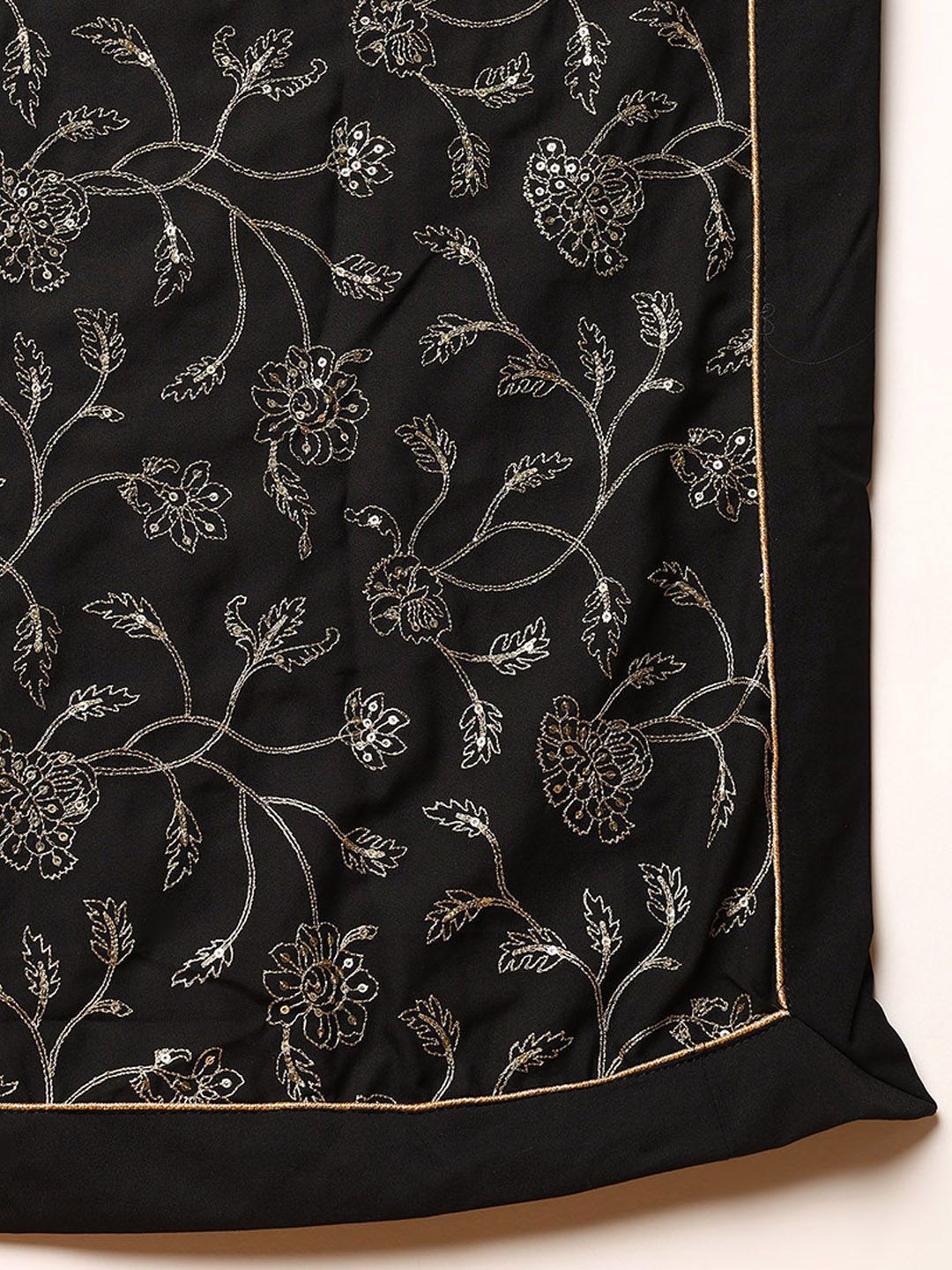 Dhiyona KL Floral Embroidered Bell Sleeves Straight Kurta with Palazzos & Dupatta
