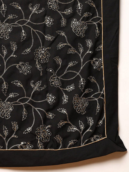 Dhiyona KL Floral Embroidered Bell Sleeves Straight Kurta with Palazzos & Dupatta