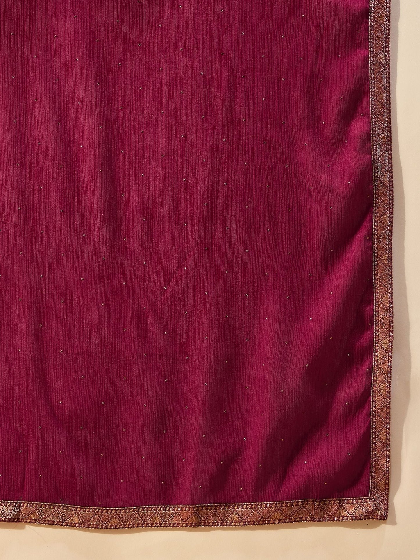 Dhiyona IE Floral Embroidered Straight Kurta With Trousers And Dupatta