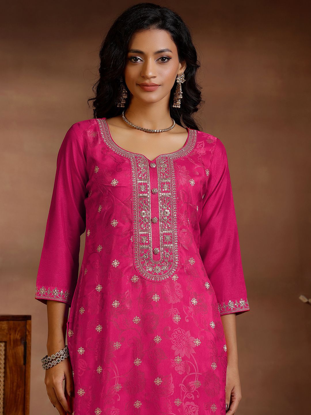 Dhiyona LL Women Floral Regular Kurta with Palazzos & With Dupatta