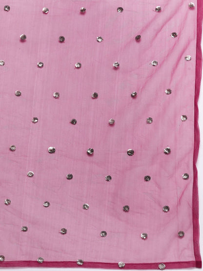 Dhiyona VA Yoke Design Sequinned Kurta with Palazzos & With Dupatta