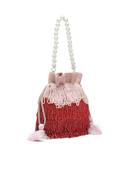 Dhiyona NR Embellished Tasselled Potli Clutch