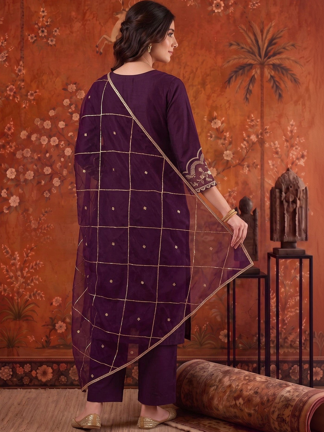 Embroidered Round Neck Kurta Sets