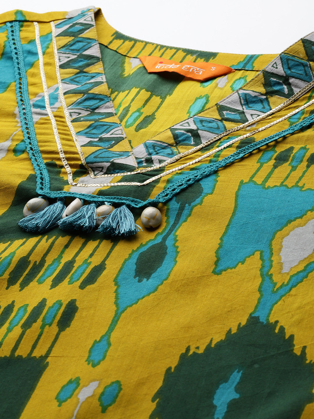 Geometric Printed Regular Pure Cotton Kurta with Trousers & Dupatta