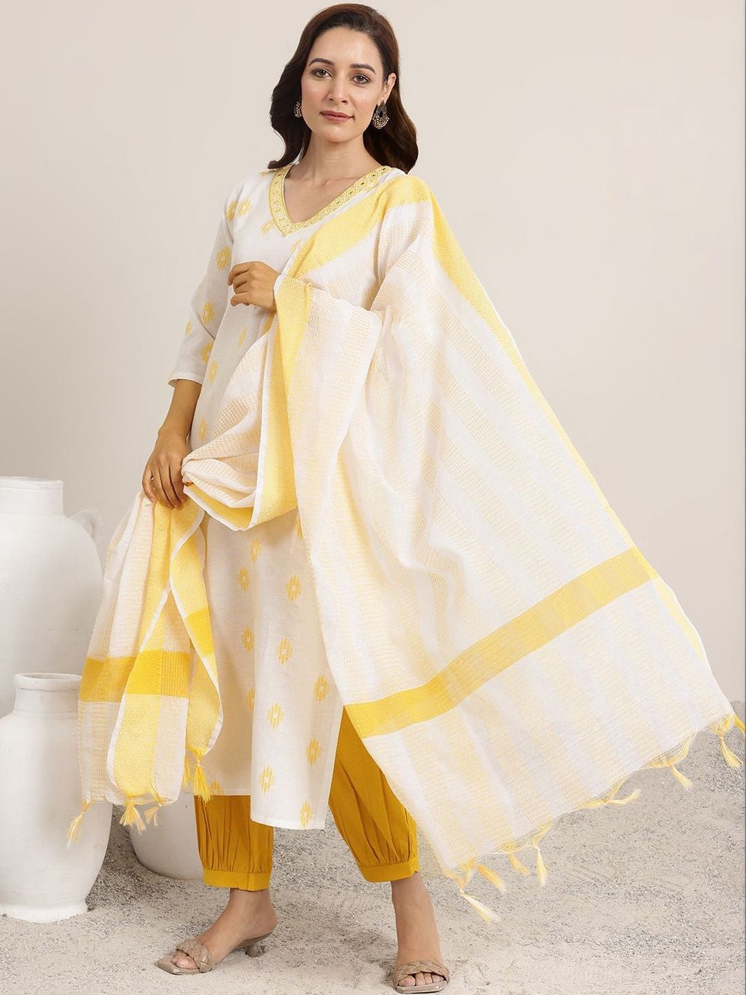 Women Regular Mirror Work Kurta with Salwar & With Dupatta