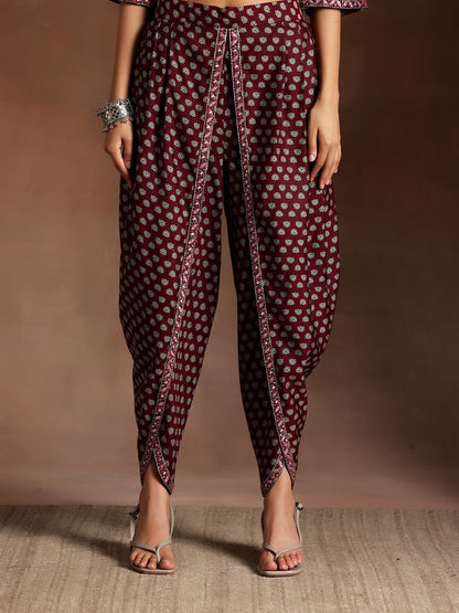 Women Floral Printed Regular Sequinned Kurta with Dhoti Pants & With Dupatta