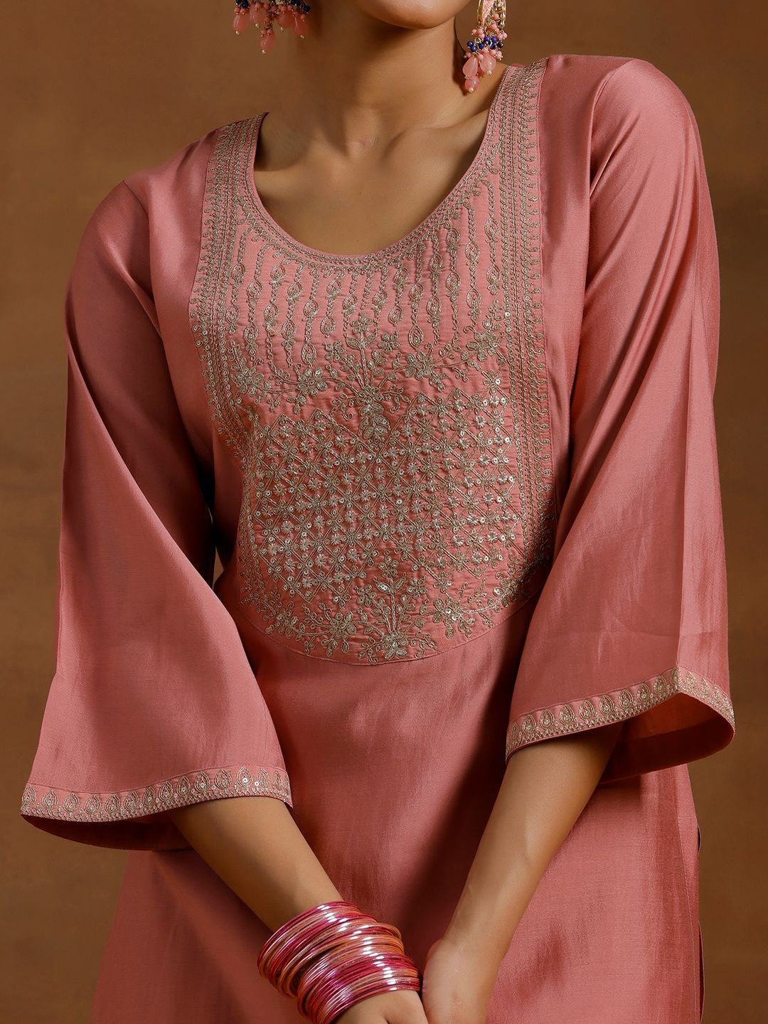 Women Floral Yoke Design Regular Kurta with Salwar & With Dupatta