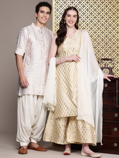 Dhiyona HOP Woven Design Regular Jashn Kurta With Sharara & With Dupatta