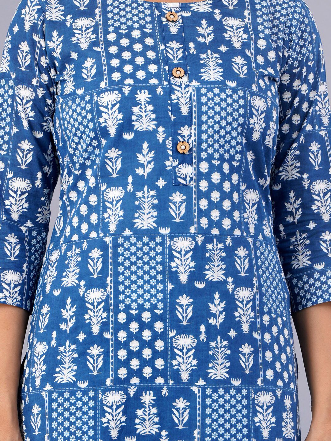 Dhiyona KL Ethnic Motifs Printed Pure Cotton Kurta With Palazzo & With Dupatta