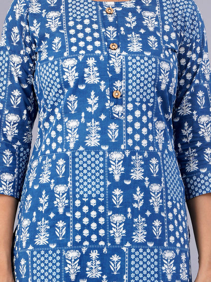 Dhiyona KL Ethnic Motifs Printed Pure Cotton Kurta With Palazzo & With Dupatta