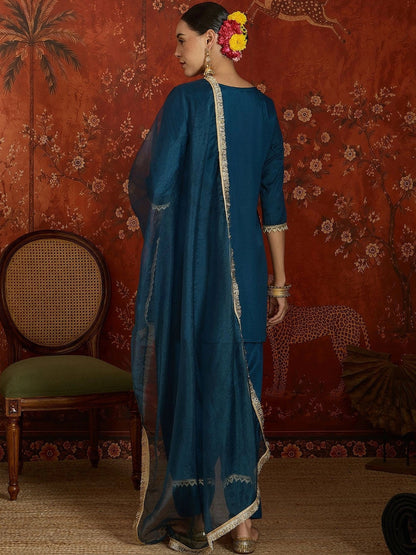 Women Regular Gotta Patti Kurta with Patiala & With Dupatta