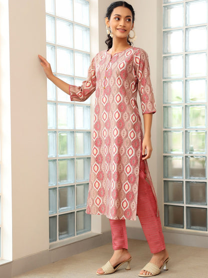 Women Printed Regular Kurta with Trousers & With Dupatta