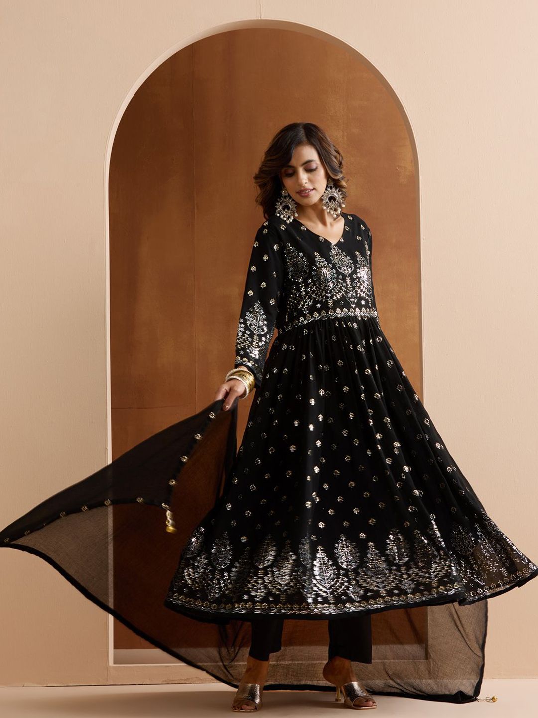 Dhiyona IS Women's Women Ethnic Motifs Printed Kurta with Trousers & Dupatta