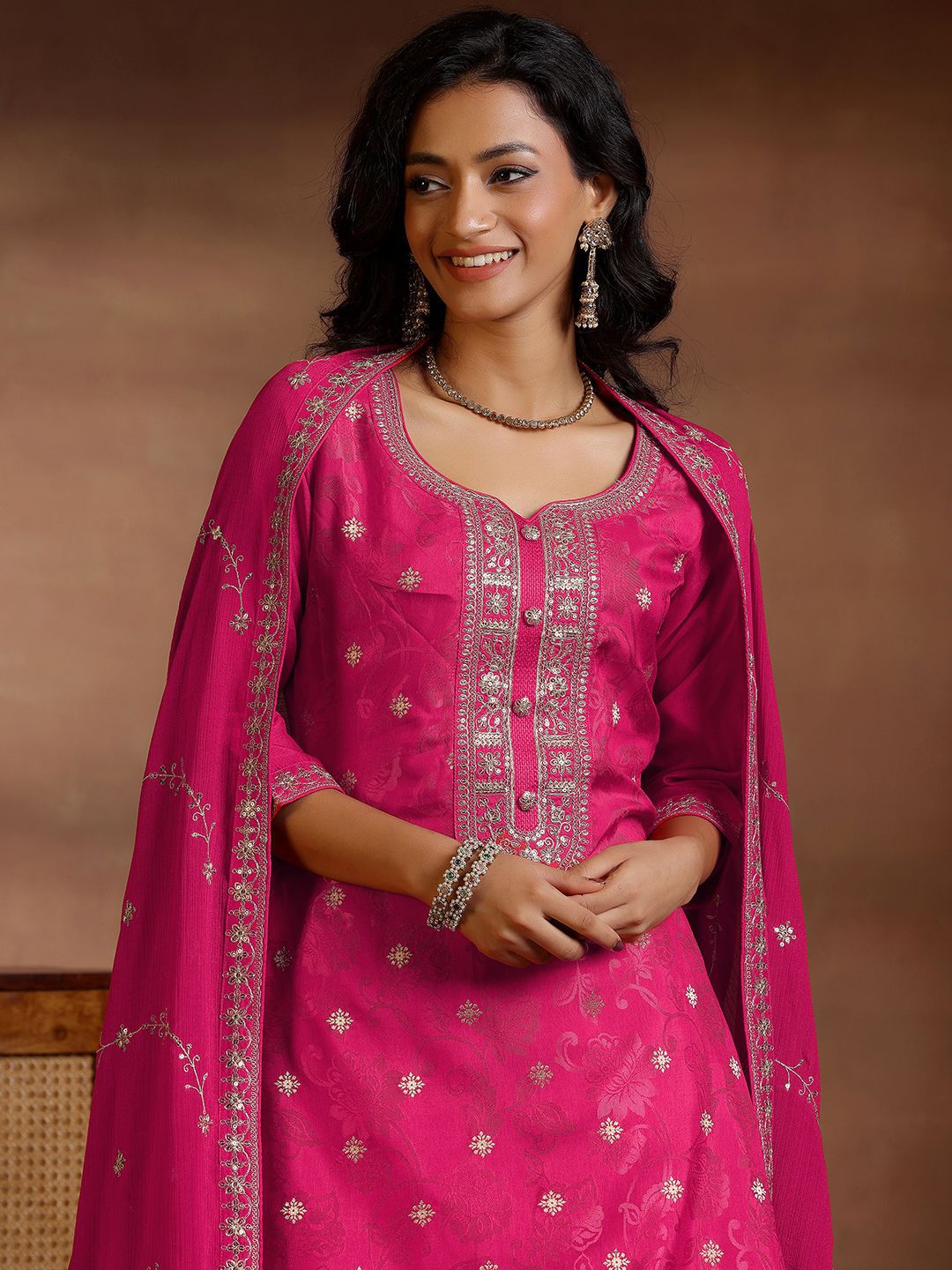 Dhiyona LL Women Floral Regular Kurta with Palazzos & With Dupatta